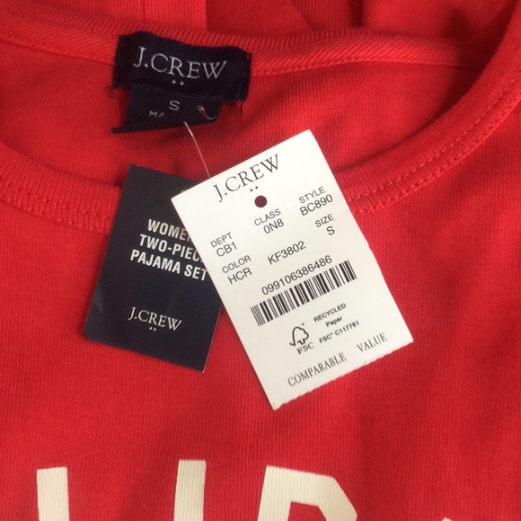 JCrew NWT pajama set Tartan Holiday Crew elastic waist - Picture 2 of 9